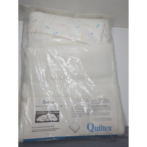 Quiltex Bear Balloon Baby Blanket Soft Acrylic Satin Trim NWT Vintage NEW - Picture 5 of 9